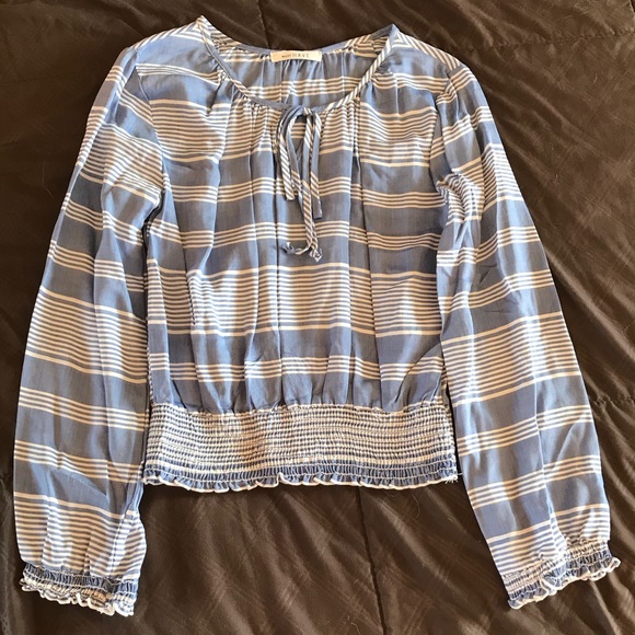 Blue & White Peasant Top - Picture 3 of 6